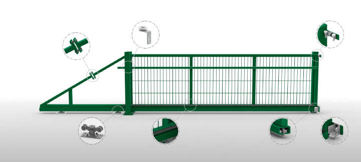 Schiebetor mit elektrischem Antrieb - Öffnungsrichtung Links